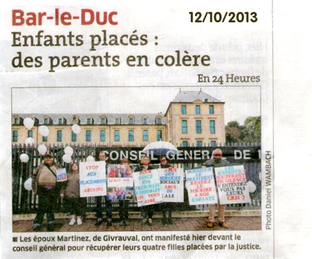 La Marche nationale des familles victimes des placements abusifs d'enfants Bar-le-duc-11-oct